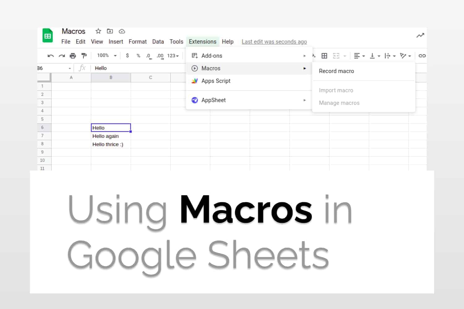 Macros in Google Sheets