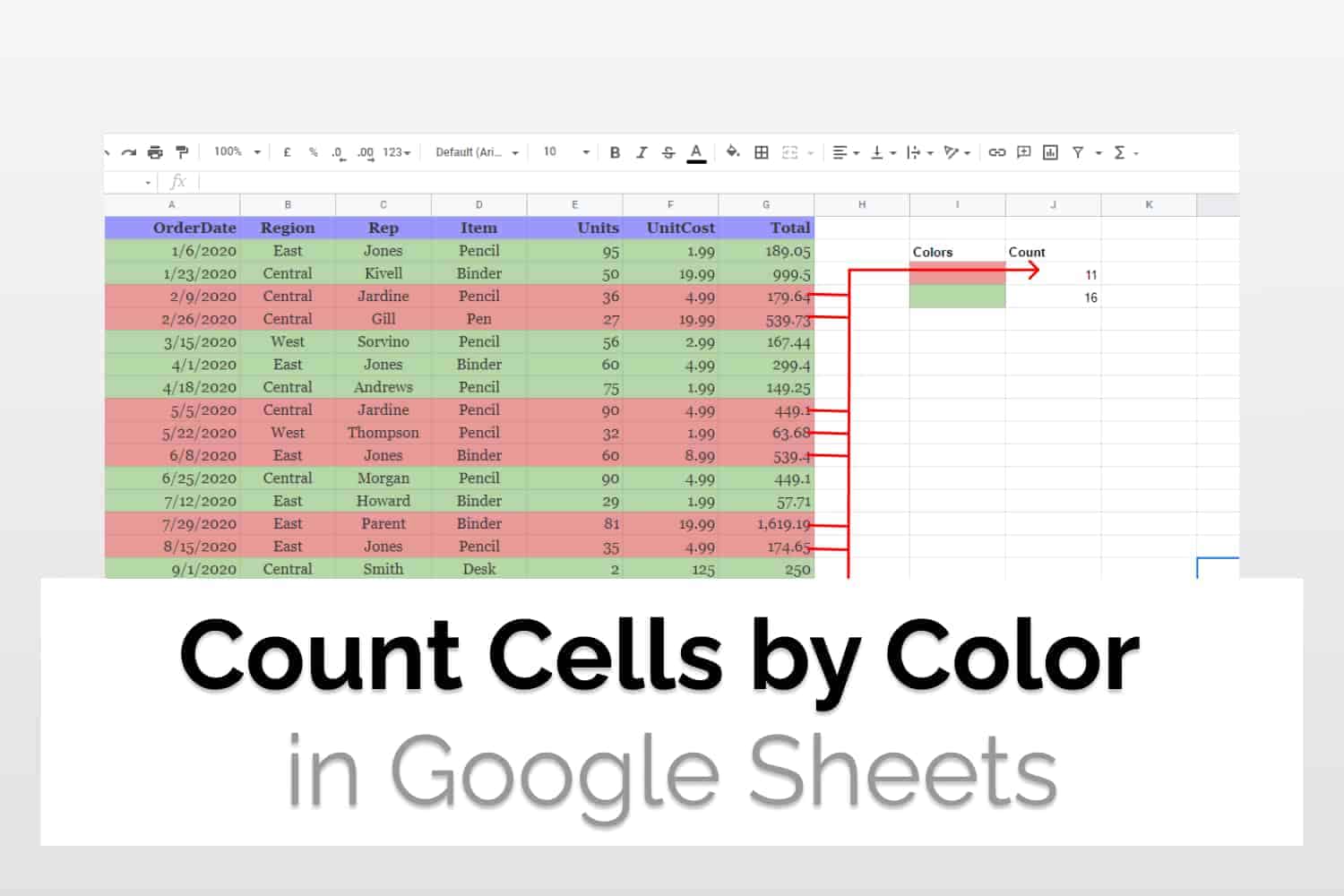 Count cells by color in google sheets thumbnail
