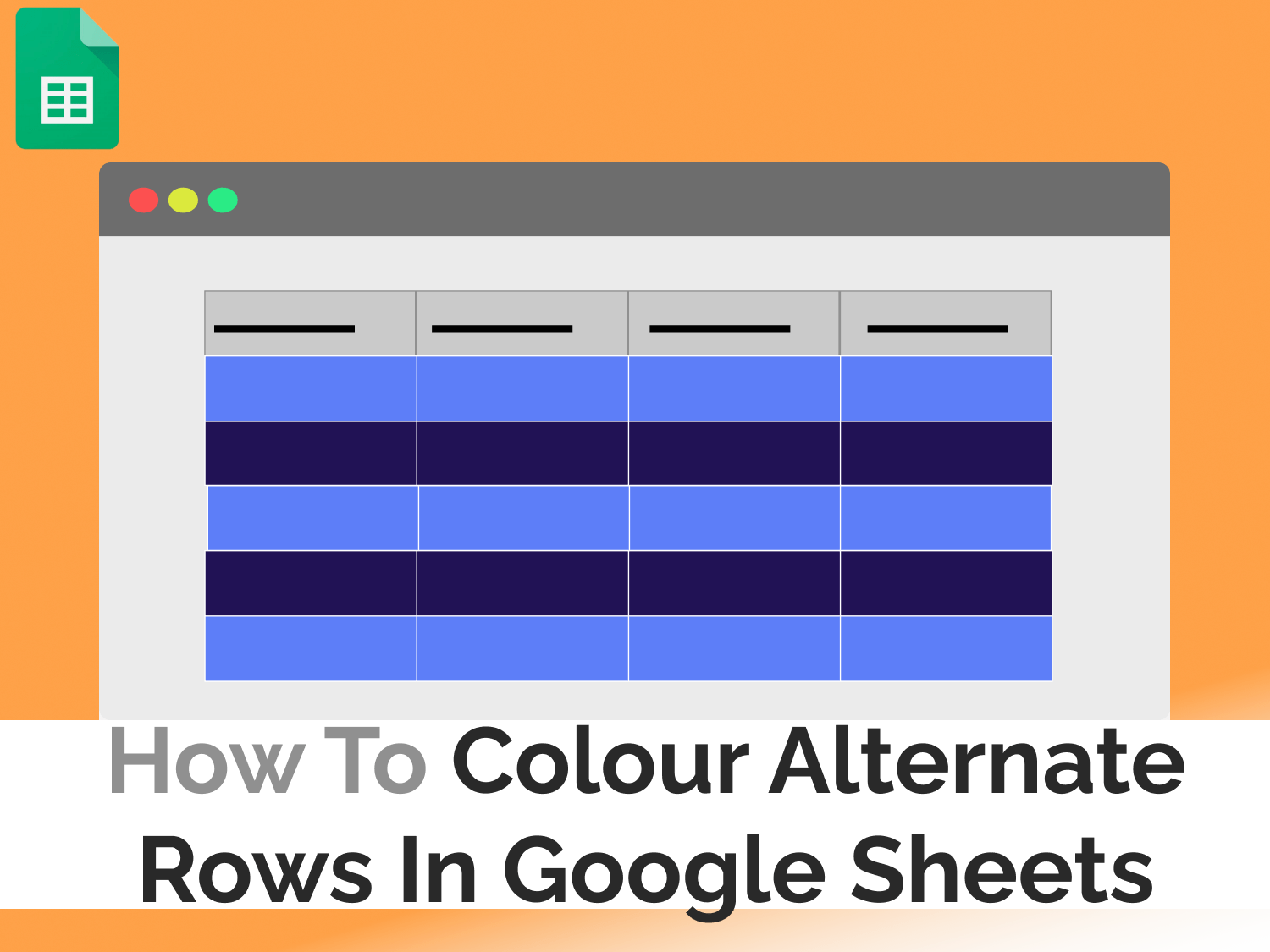 How to Colour Alternate Rows in Google Sheets