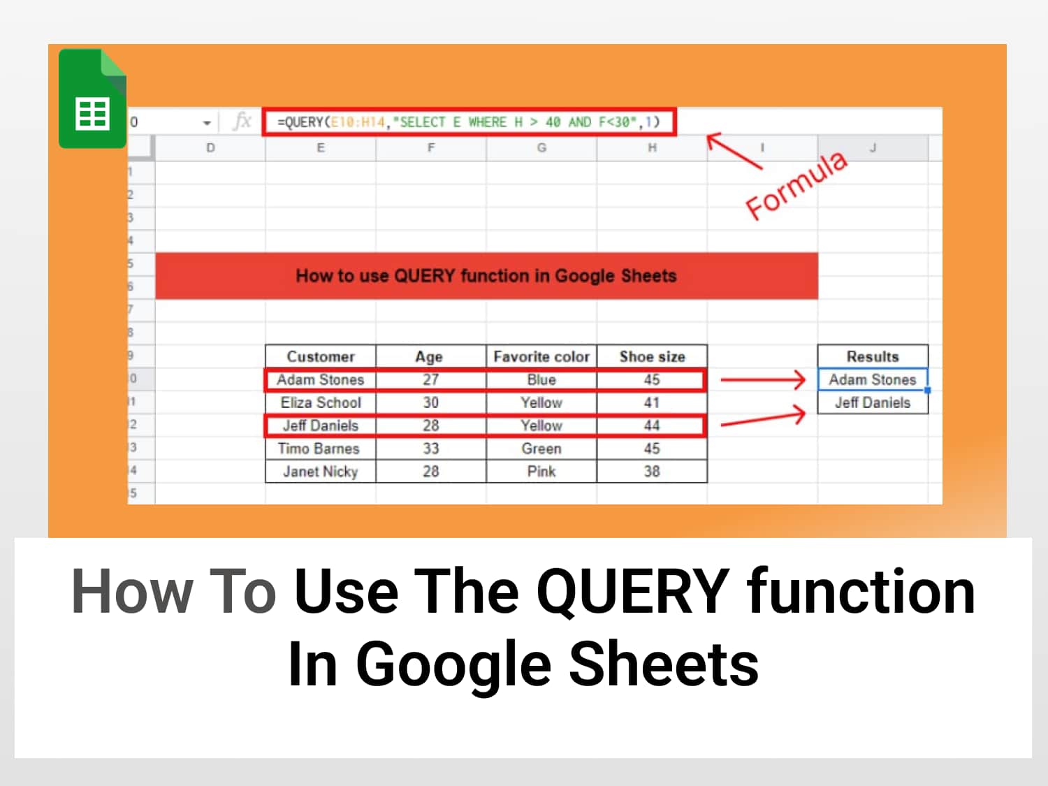 How to use the QURY function in Google Sheets