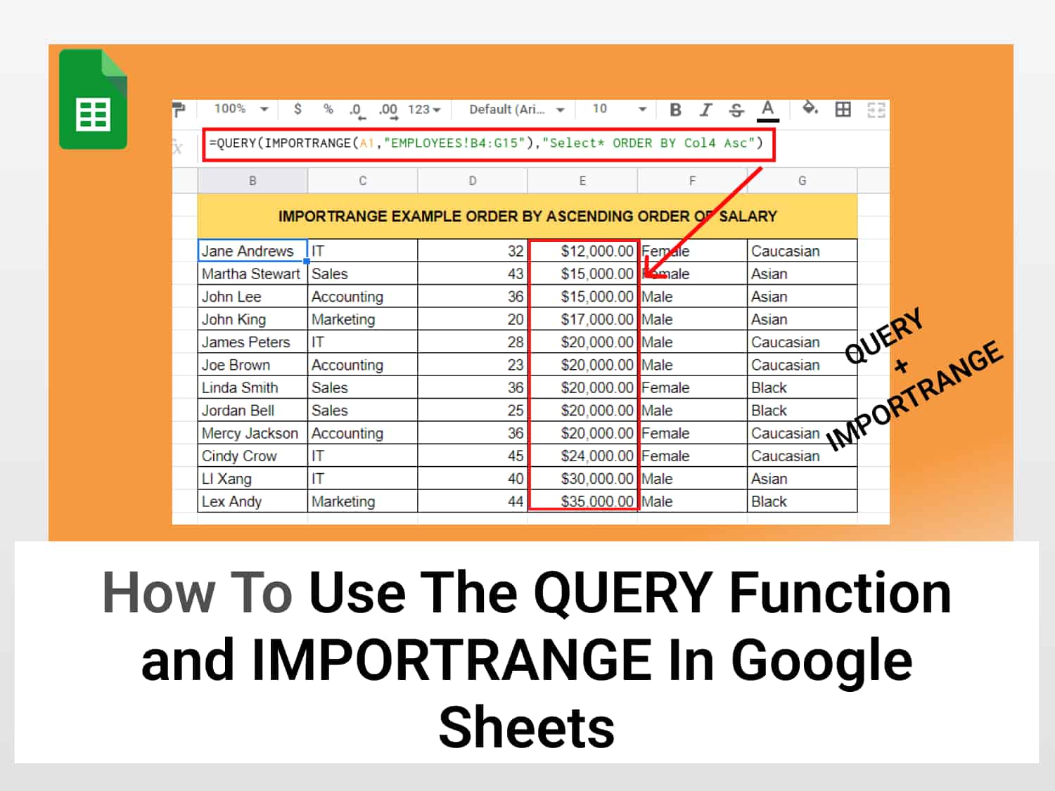How to use the QUERY function with IMPORTRANGE in Google Sheets