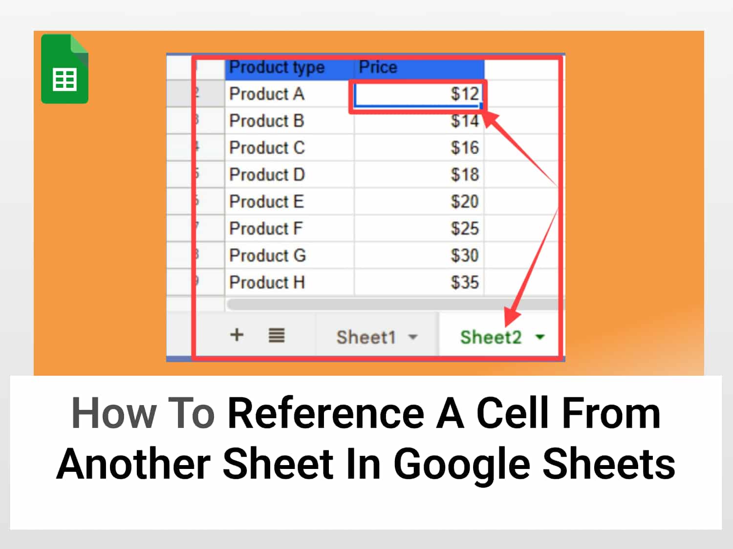 How to reference a cell from another cell in Google Sheets